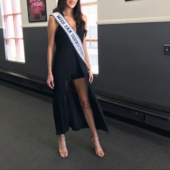 Blue Blush Pants - Black Dress Romper